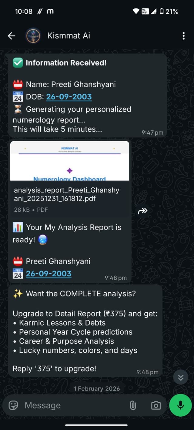 Report delivered as PDF